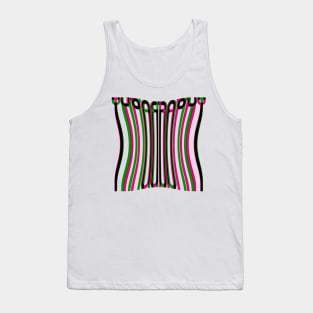 Warped Tall Typography (Magenta Green Black) Tank Top